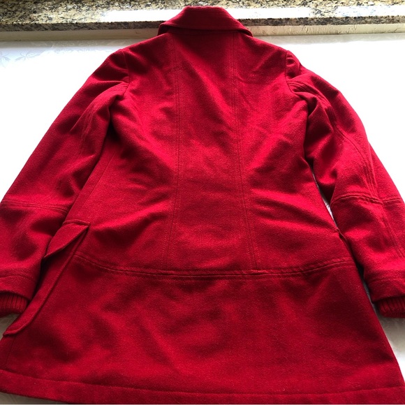 MNG Red Wool Blend Trench Winter Coat Jacket Casual Sportswear Women’s Size M - Picture 15 of 16